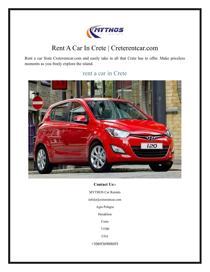 rent a car in crete creterentcar com n.w