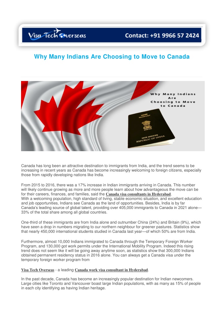 why many indians are choosing to move to canada n.w