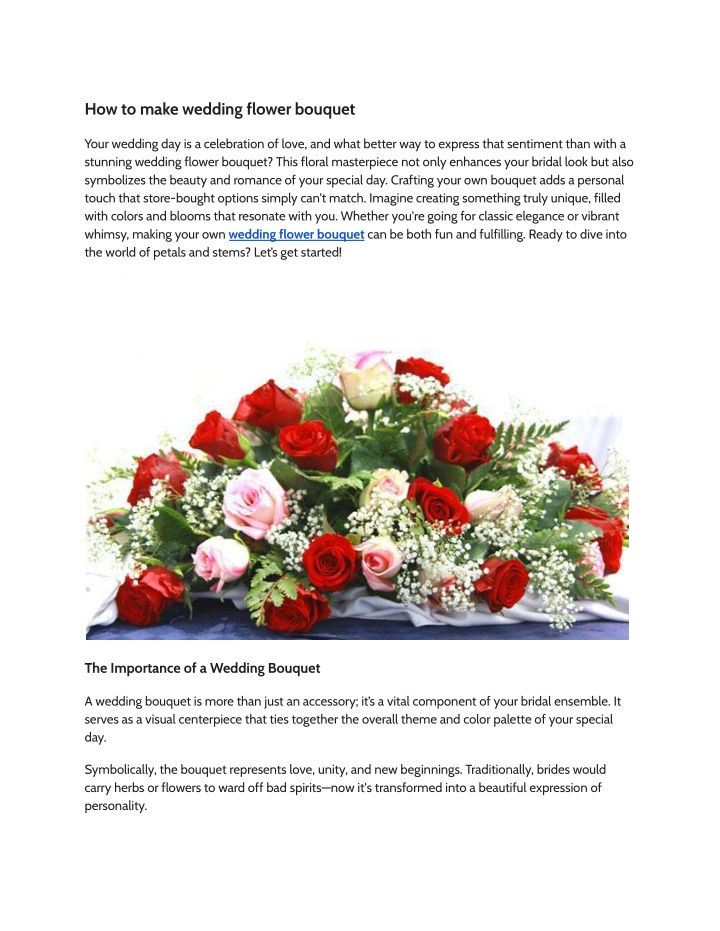 how to make wedding flower bouquet n.w
