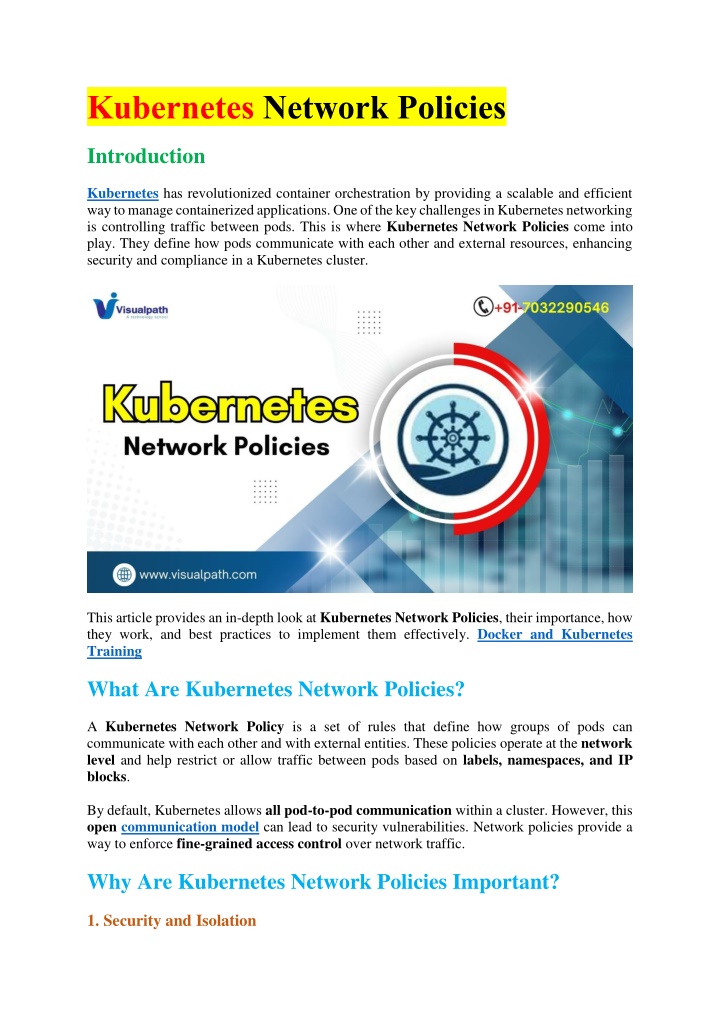 kubernetes network policies n.w