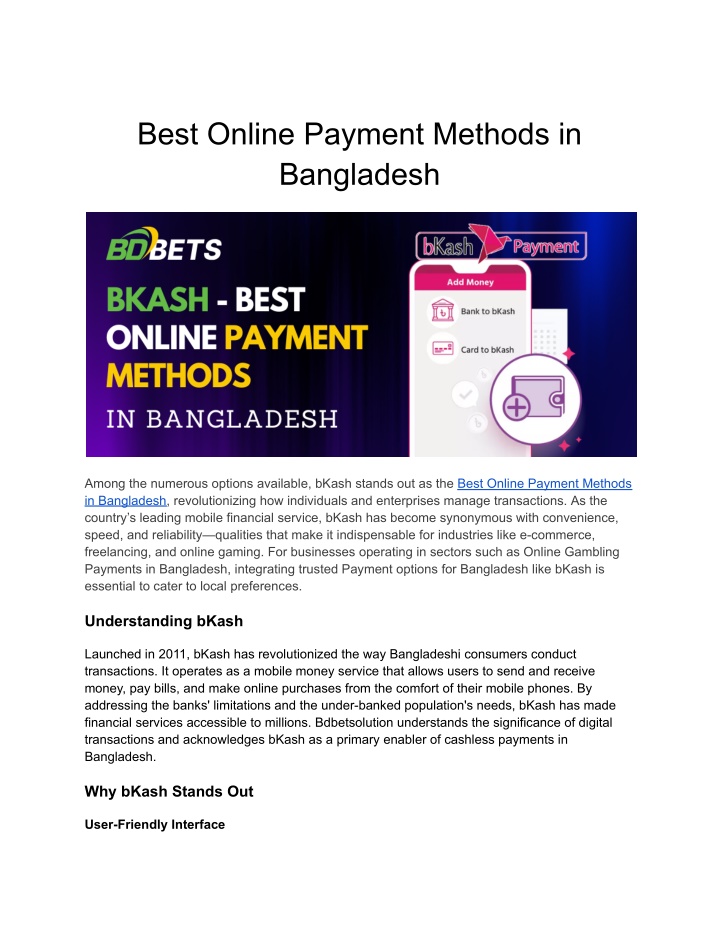 best online payment methods in bangladesh n.w
