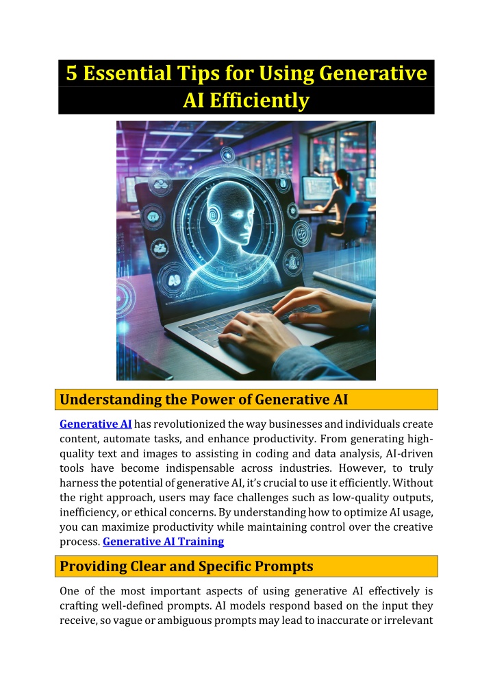 5 essential tips for using generative n.w