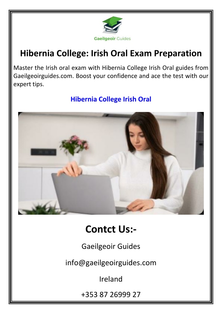 hibernia college irish oral exam preparation n.w