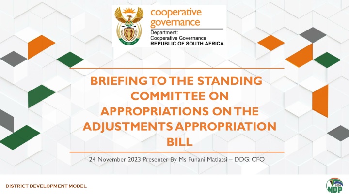 Briefing to the Standing Committee on Appropriations on Adjustments Appropriation Bill