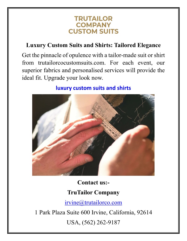 luxury custom suits and shirts tailored elegance n.w