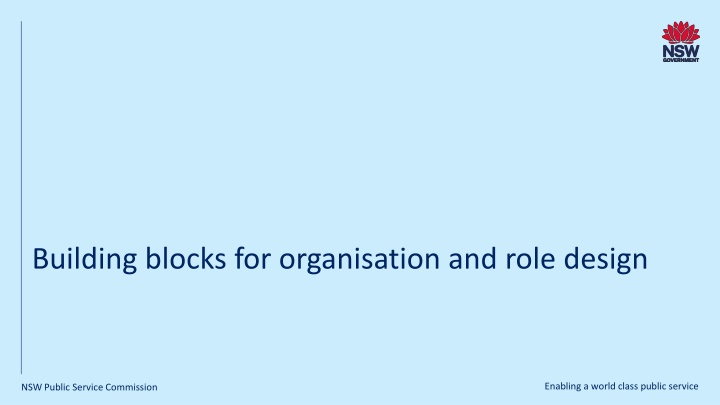 Building blocks for organisation and role design