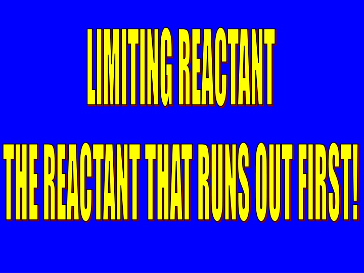 limiting reactant n.w