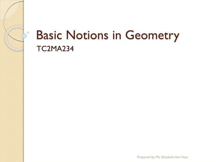 basic notions in geometry tc2ma234 n.w
