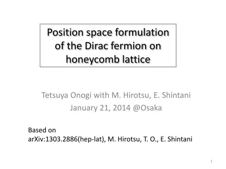 position space formulation of the dirac fermion n.w