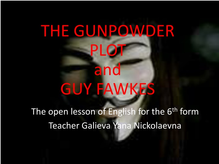 the gunpowder plot and guy fawkes n.w
