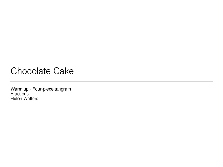 chocolate cake n.w