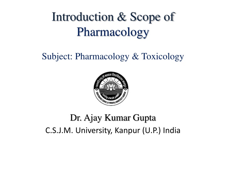 introduction scope of pharmacology n.w