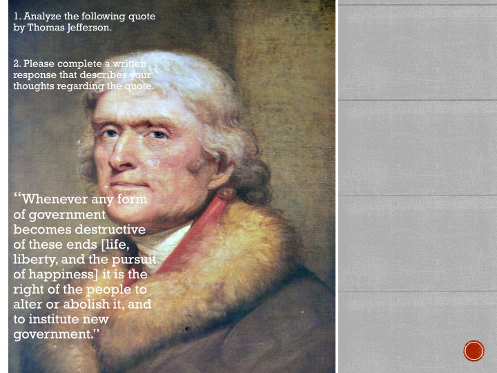 1 analyze the following quote by thomas jefferson n.w