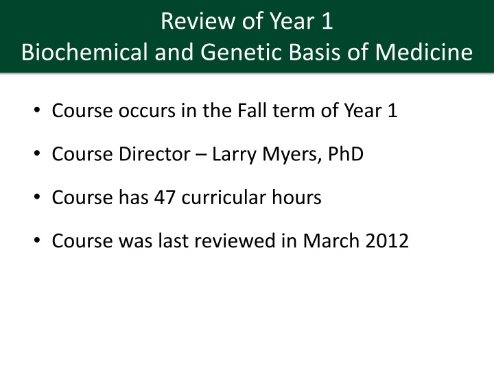 review of year 1 n.w