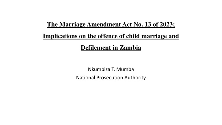 the marriage amendment act no 13 of 2023 n.w