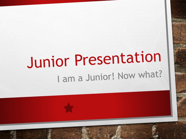 Junior Counseling Meeting Overview