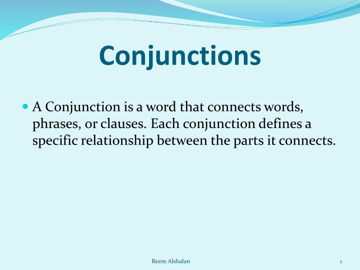conjunctions n.w