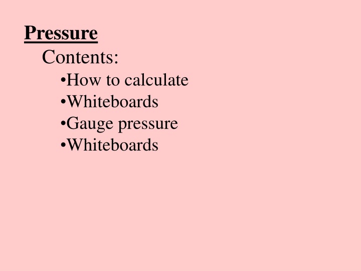 pressure contents how to calculate whiteboards n.w