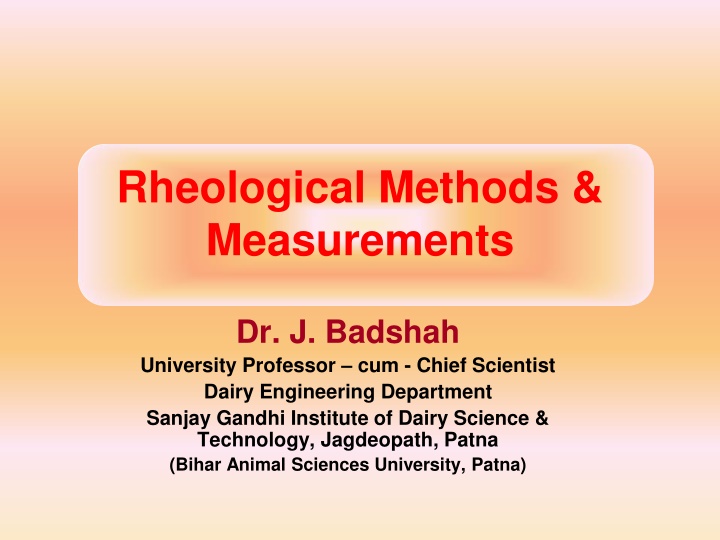 rheological methods measurements n.w