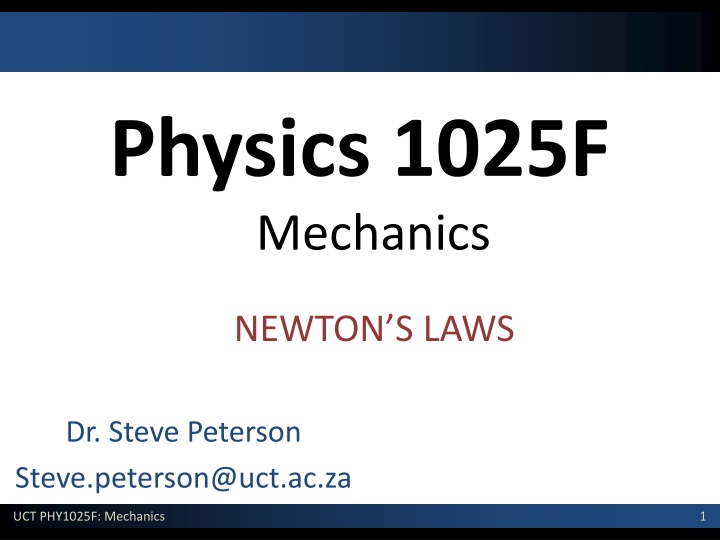 physics 1025f mechanics n.w