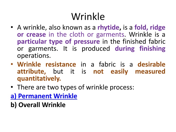 wrinkle n.w