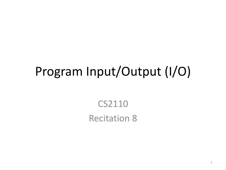program input output i o n.w