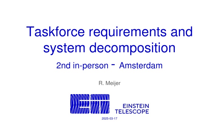 taskforce requirements and system decomposition n.w