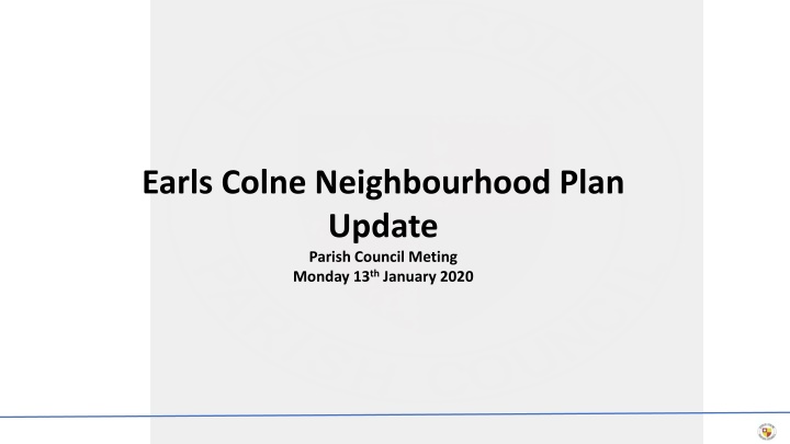 earls colne neighbourhood plan update parish n.w