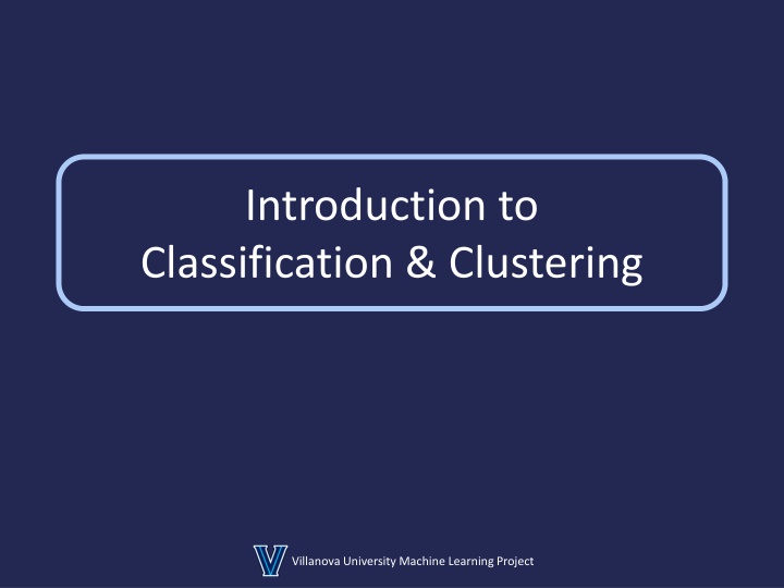 introduction to classification clustering n.w