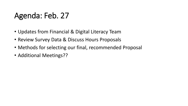agenda feb 27 agenda feb 27 n.w