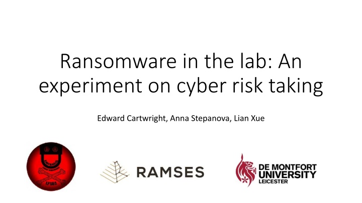 ransomware in the lab an experiment on cyber risk n.w