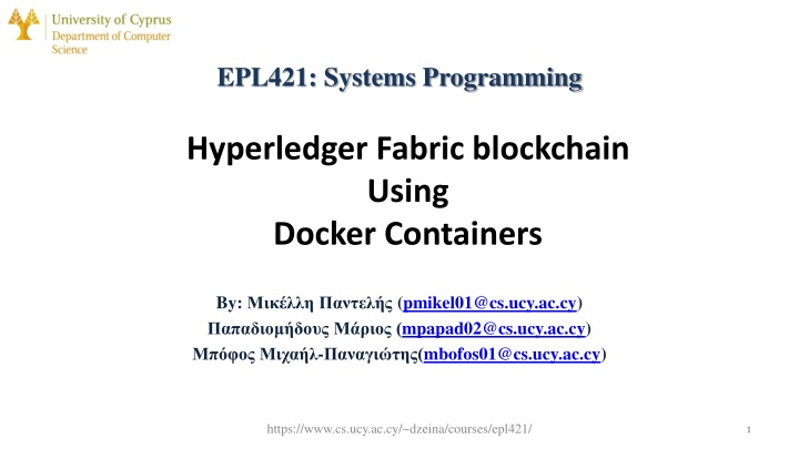 epl421 systems programming n.w