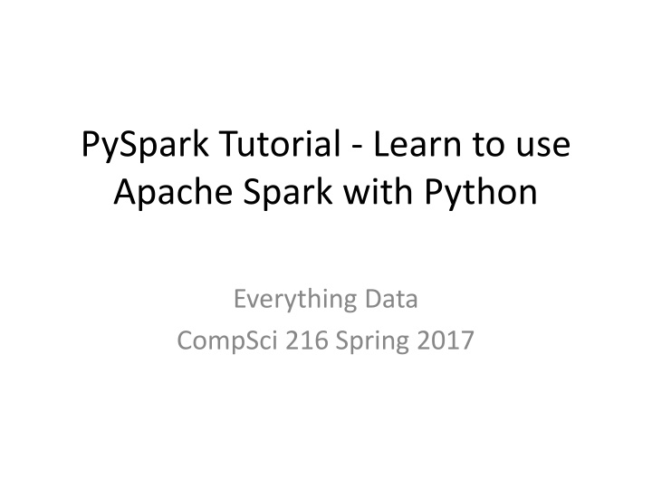 pyspark tutorial learn to use apache spark with n.w