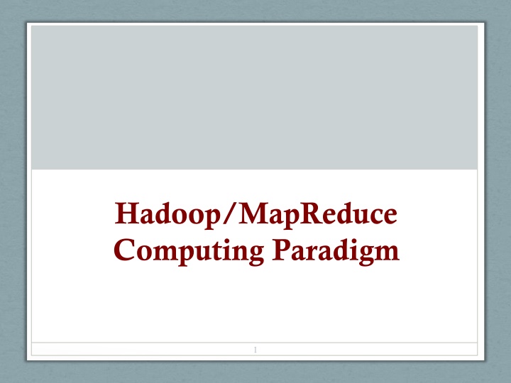 hadoop mapreduce computing paradigm n.w