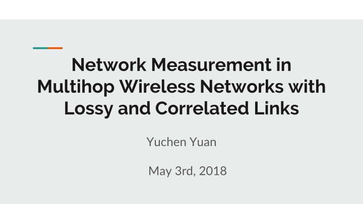 network measurement in multihop wireless networks n.w