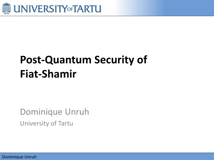 post quantum security of fiat shamir n.w