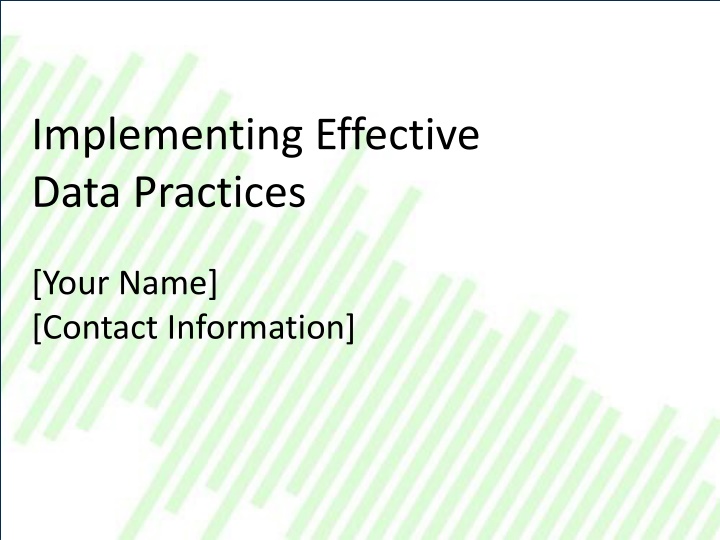 implementing effective data practices n.w