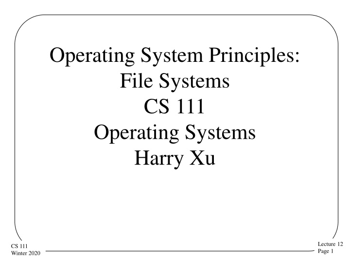 operating system principles file systems n.w