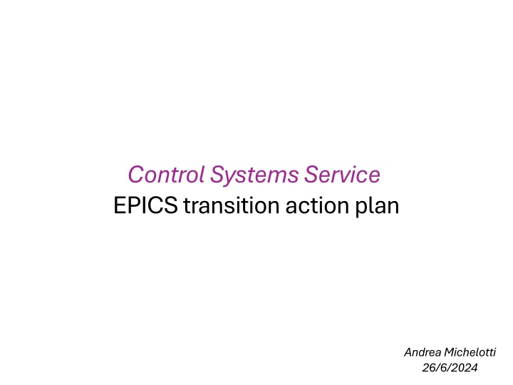control systems service epics transition action n.w