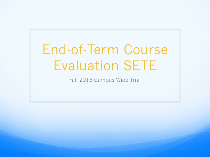 end of term course evaluation sete n.w