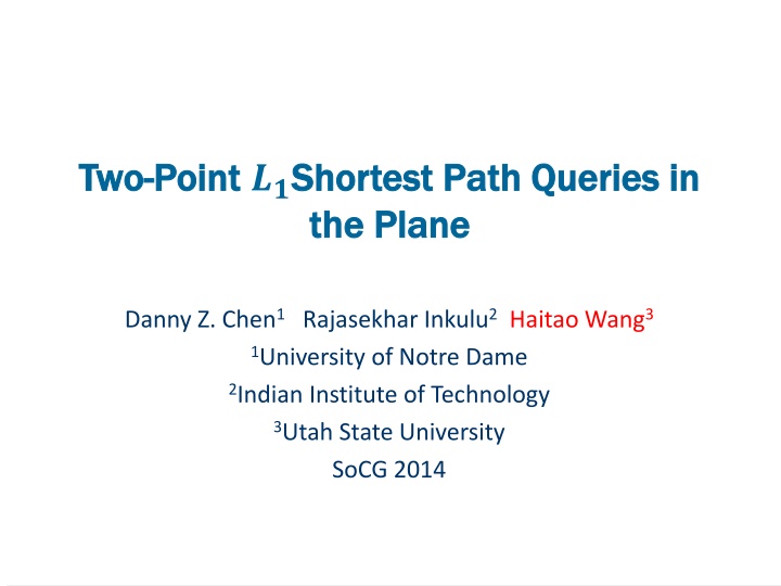 two two point point shortest path queries n.w