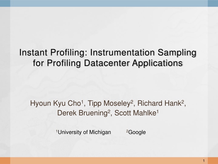 instant profiling instrumentation sampling n.w