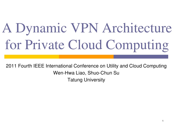 a dynamic vpn architecture for private cloud n.w