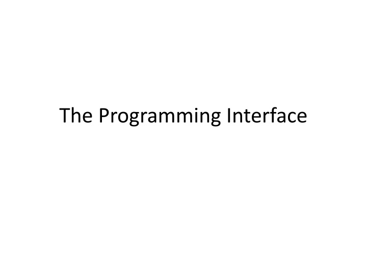 the programming interface n.w