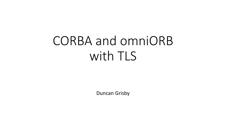 corba and omniorb with tls n.w