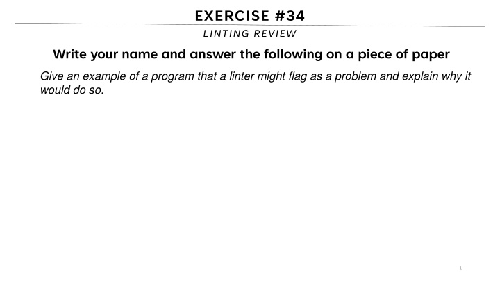 exercise 34 linting review n.w