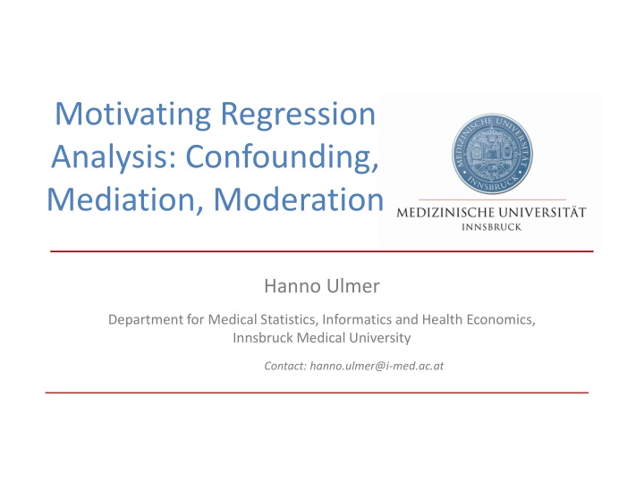motivating regression analysis confounding n.w