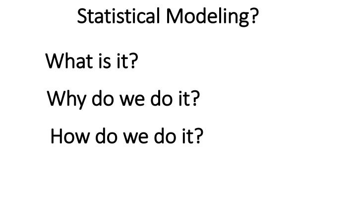 statistical modeling statistical modeling n.w