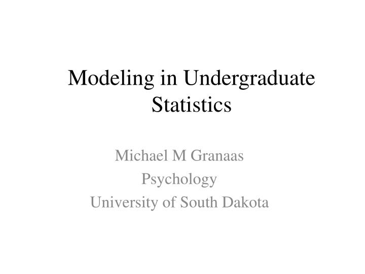 modeling in undergraduate statistics n.w