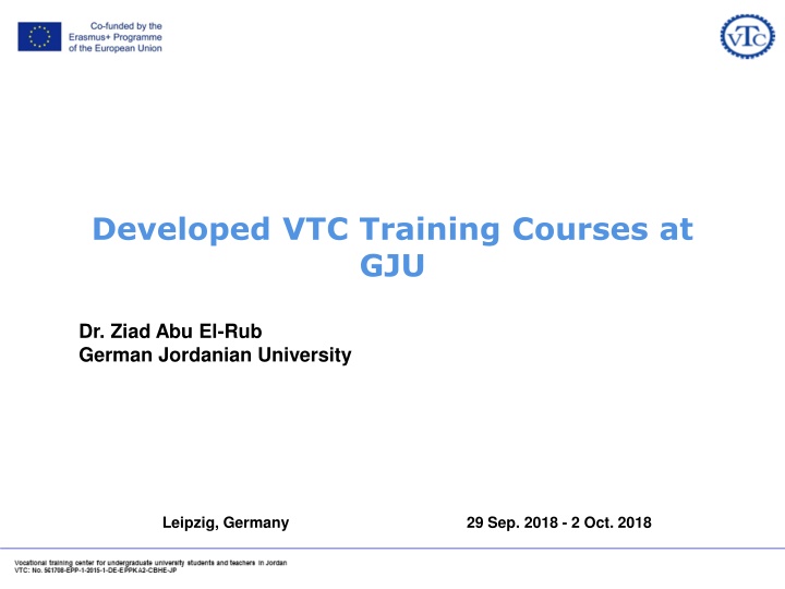 developed vtc training courses at gju n.w